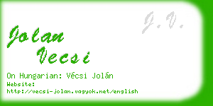 jolan vecsi business card
